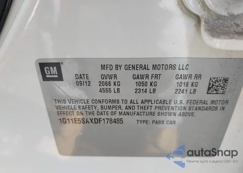 2013 Chevrolet Malibu 2Lt из США, поврежденный, VIN 1G11E5SAXDF178485